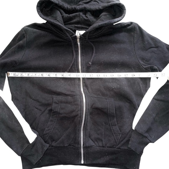H&M Black & White hooded Zippered Sweatshirt Sz S - Picture 3 of 5